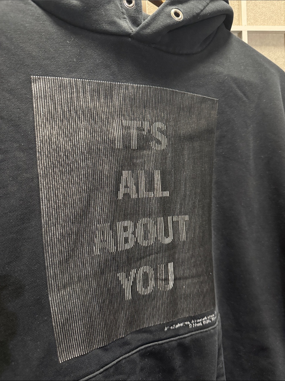 HELMUT LANG BLACK GRAPHIC PULLOVER HOODIE✨